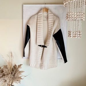 Michael Kors cardigan, faux leather detail size M